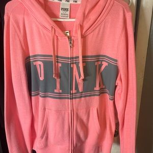 Pink hoodie zip up sweater . New never worn